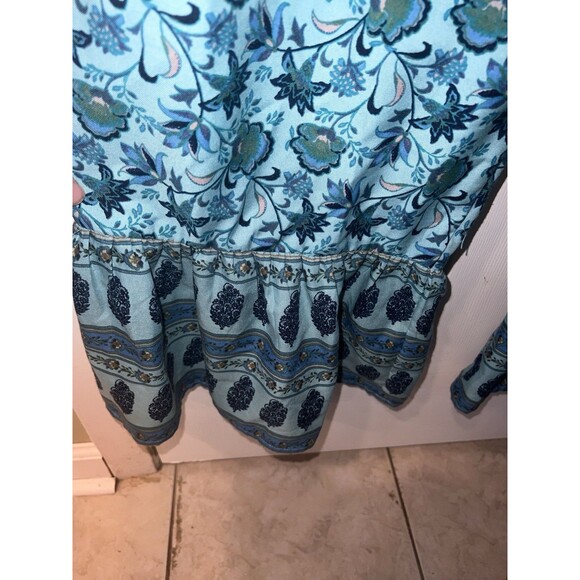 Bog collective Jumpsuit Womens Large floral Ruffle flare Hem Off Shoulder Sleeve - Picture 8 of 11